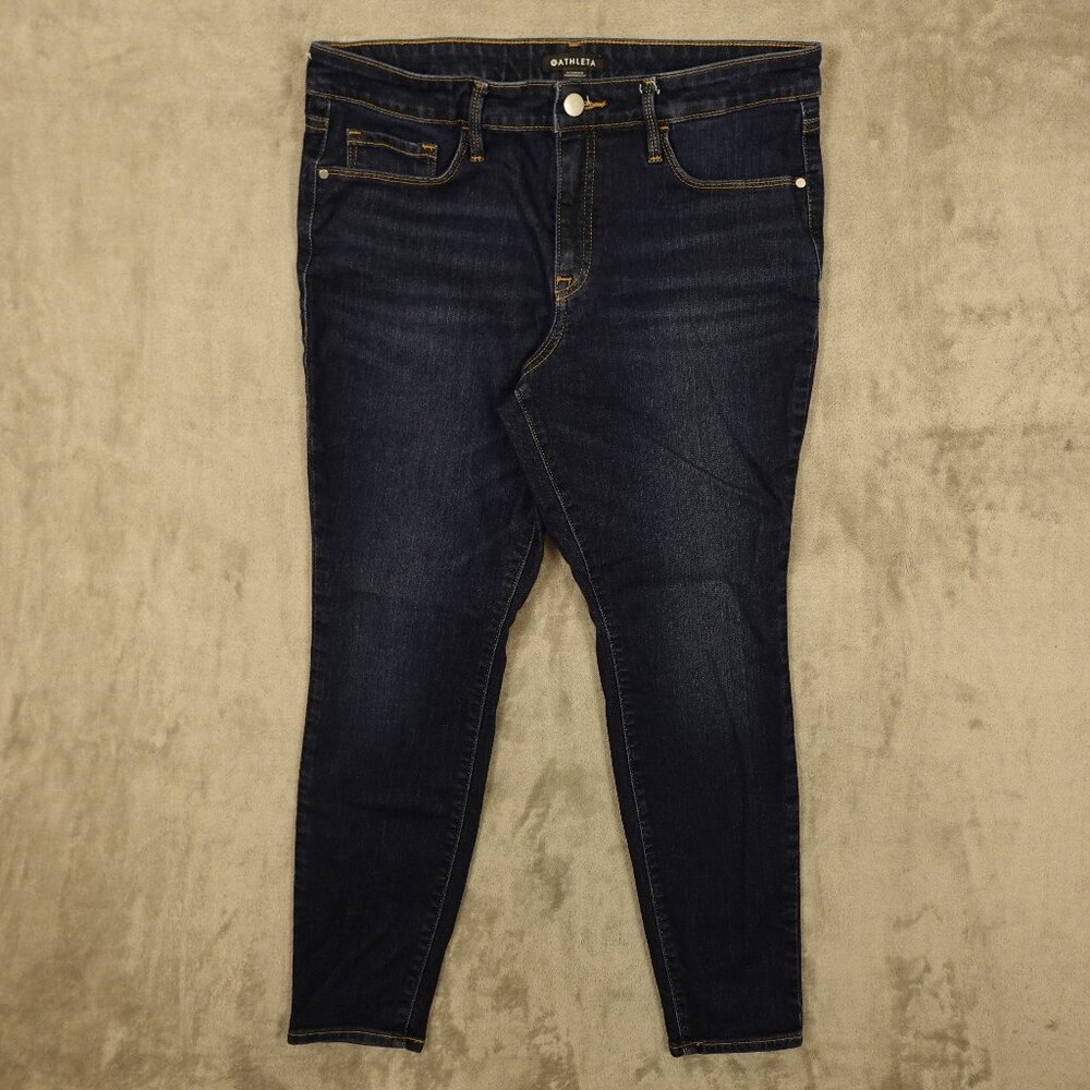 Athleta Sculptek Ultra Skinny Jeans Women's Size 14P Petite Midnight Wash